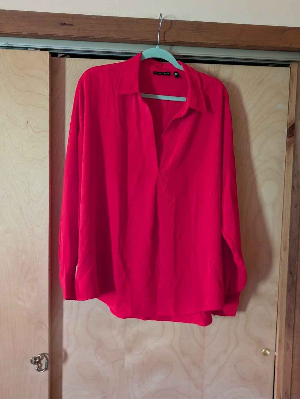 Rafaella Women's Red Collared Blouse